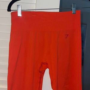 gymshark fit seamless mid rise leggings in orange
